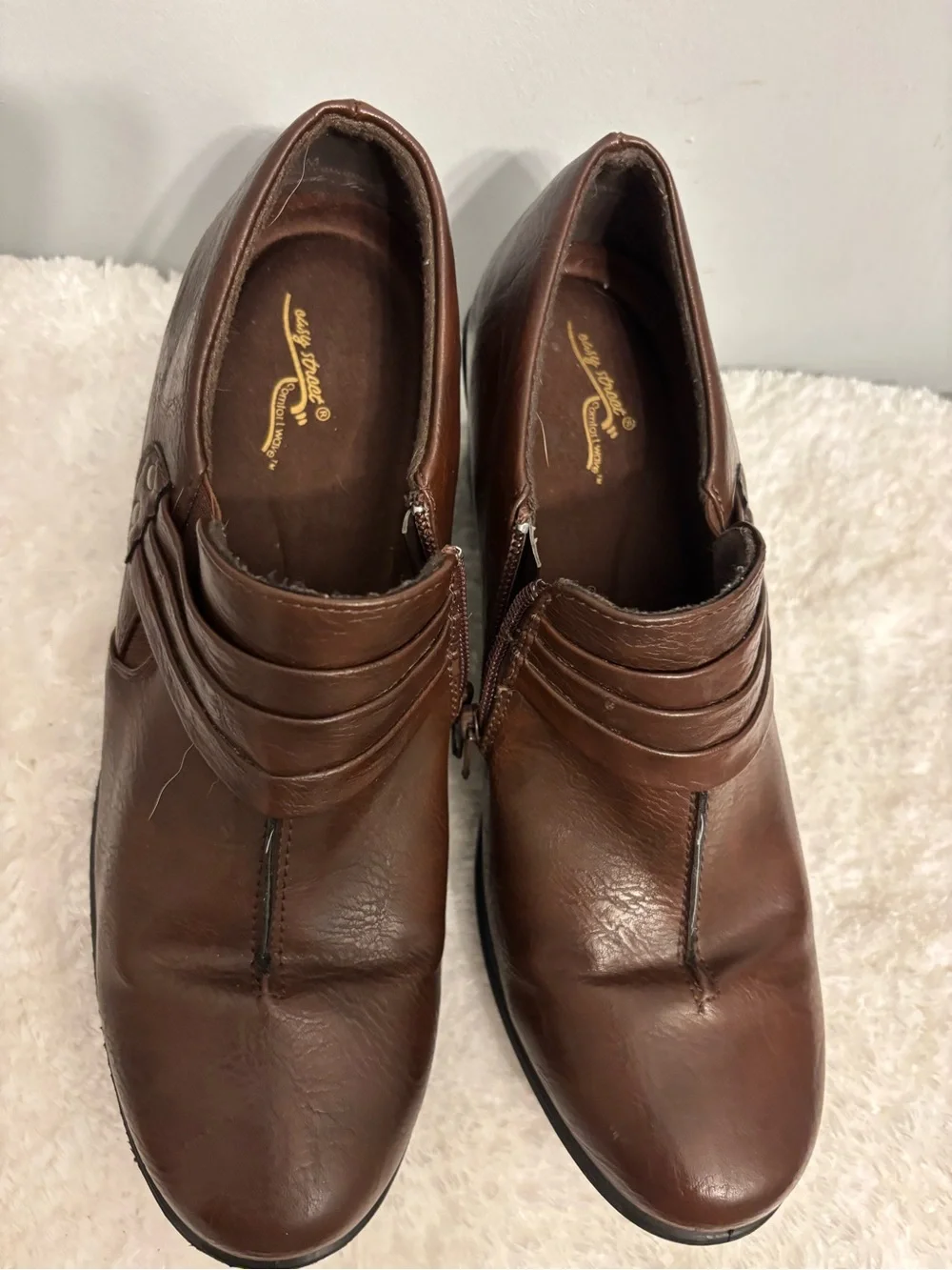 Women’s Brown Leather Slip-On Dress Shoes Casual Sz.9.5